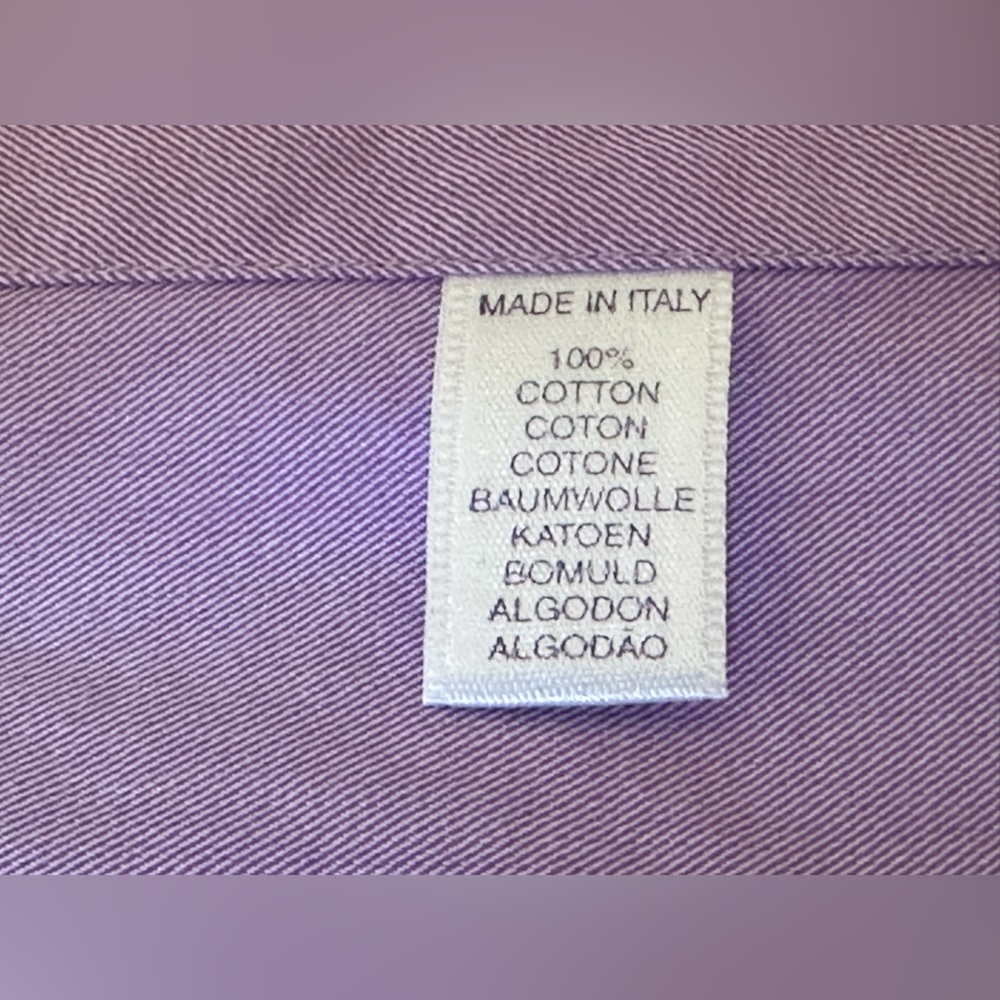 Ralph Lauren Purple Label Lavender 100% Cotton Button Down Men’s Shirt Size M - Picture 13 of 14